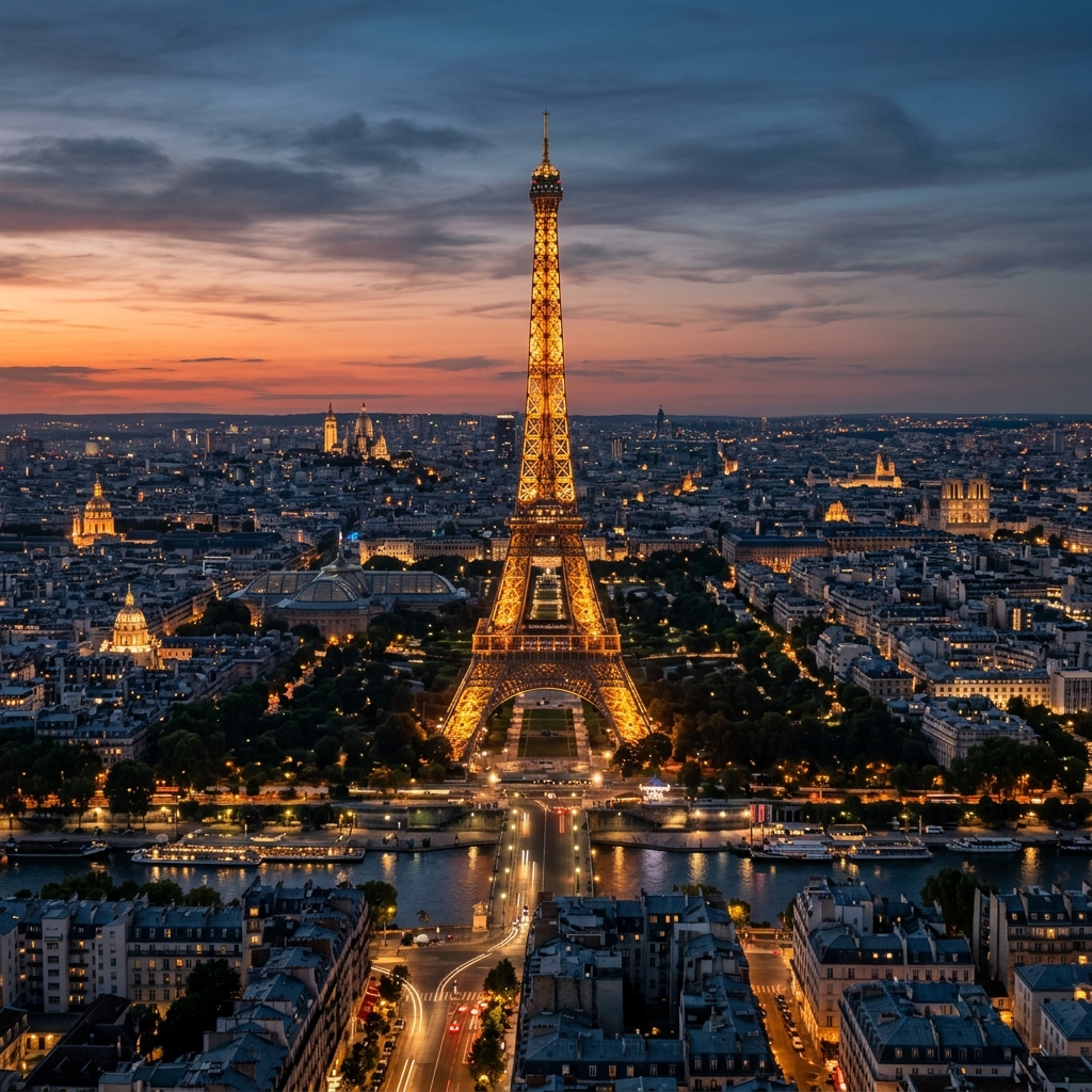 세계 주요 랜드마크 — 에펠탑, 후지산, 경복궁